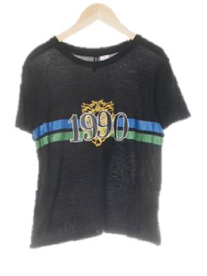 h&m 블랙 프린팅 비스코스 1990숏반팔티