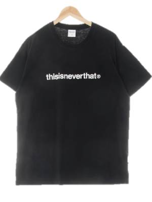 thisisneverthat 블랙 면 레터링센터로고반팔티
