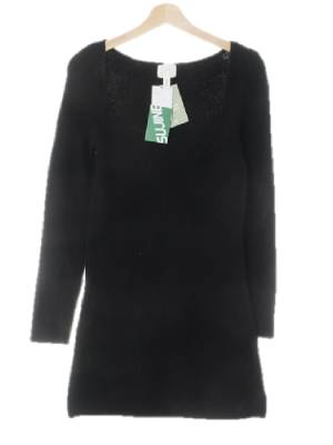 h&m 블랙 울혼방 스퀘어하트넥니트원피스