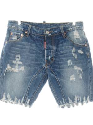 dsquared2 인디고 데님 데미지3부컷배기핏팬츠