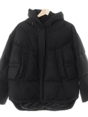 zooc 블랙 덕다운 a라인미들패딩