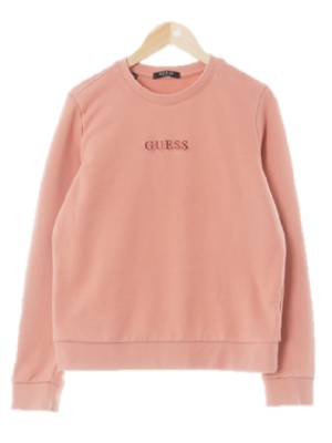 Guess 다크쿼츠핑크 면 그림자자수로고맨투맨
