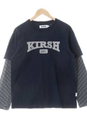 kirsh 네이비 프린팅 면 반팔레이어드티셔츠