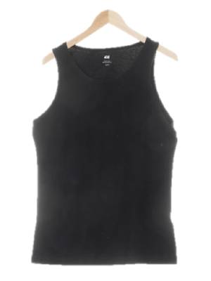 h&m 블랙 면혼방 유넥탱크탑