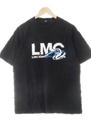lmc 블랙 면혼방 워터빅로고라운드맨투맨