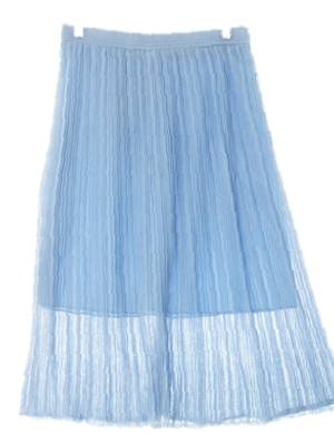 BCBG 스카이블루 아크릴혼방 플리츠쿨니트미디스커트