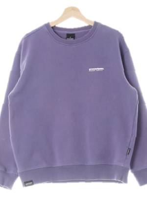 그루브라임 에스터퍼플 프린팅 면혼방 텍스트오버사이즈스웨트셔츠