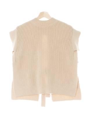 h&m 베이지 모크넥백슬릿리본니트베스트