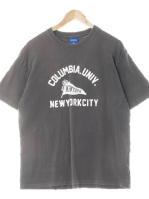 columbiauniversity 빈티지차콜 면 뉴욕시티라운딩로고라운드반팔티