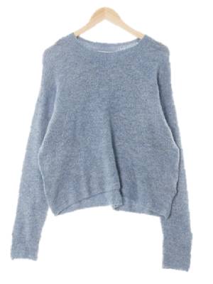h&m 애프터눈스카이블루 울혼방 라운드넥숏니트