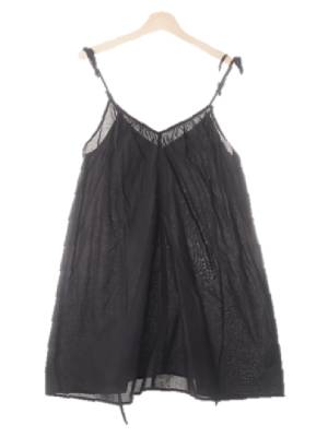 h&m 블랙 면 민소매셔링브이넥레이어드블라우스
