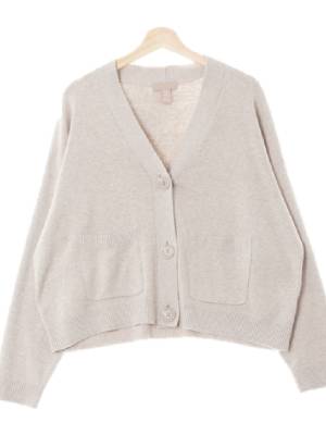 h&m 그레이 울혼방 아웃포켓루즈가디건