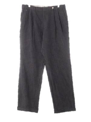 닥스 다크네이비그레이 체크 울 투턱모직롤업정장팬츠