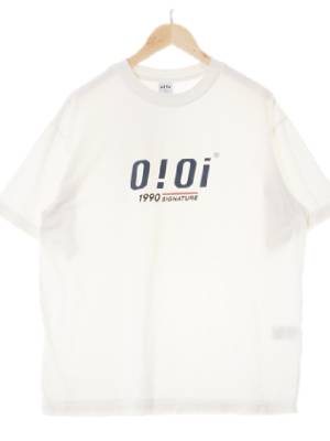 oioi 화이트 프린팅 면 1990시그니처로고반팔티