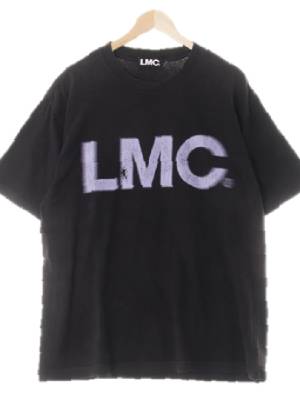 lmc 블랙 면 도트로고라운드반팔티