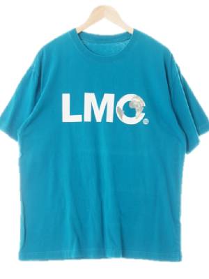 lmc 브라이트셀룰리안블루 프린팅 면 센터빅로고반팔티셔츠