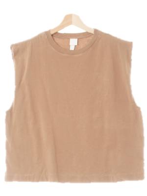 h&m 시노피아프레스코브라운 면 두겹어깨민소매티셔츠