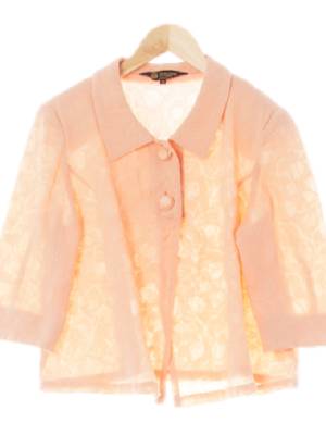 hardy amies boutique 살구빛코랄 투버튼시어서커7부자켓