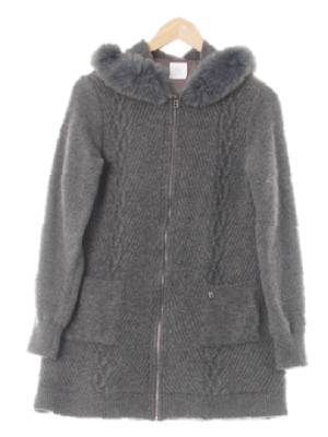 bogner 차콜 구스 블루폭스퍼니트집업패딩