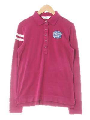 munsingwear 다크베리퍼플 데님패치카라긴팔티