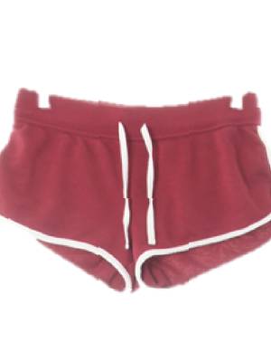h&m 버건디 면혼방 화이트라인돌핀쇼츠