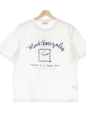 마크곤잘레스 화이트 스퀘어스마일프린팅 면 Todayisagoodday반팔티