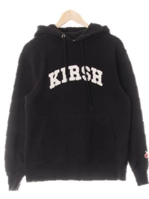 kirsh 블랙 면혼방 부클텍스트체리후드티