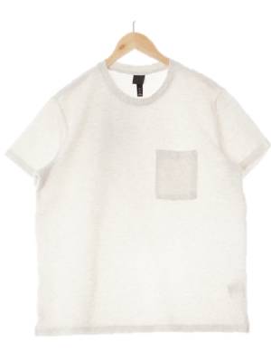 h&m 멜란지화이트 면혼방 아웃포켓반팔티셔츠