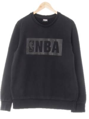 NBA 블랙 프린팅 면 빅중앙로고스웨트셔츠