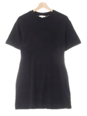h&m 블랙 면 잔골지베이직반팔미니원피스