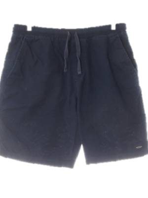 Guess 네이비 면혼방 하단로고반바지