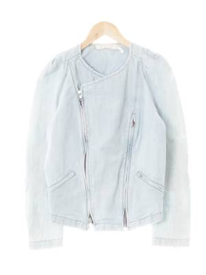 isabel marant etoile 연청 면혼방 워싱사선집업숏퍼프재킷