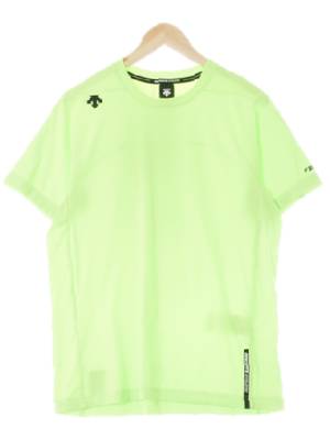 데상트 형광네온라이트그린 러닝라운드반팔티