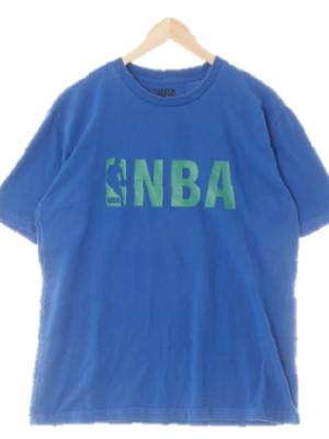 NBA 블루 면 그린빅로고라운드반팔티