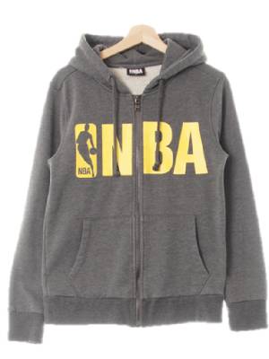 NBA 그레이 프린팅 빅레터링스웨트후드집업