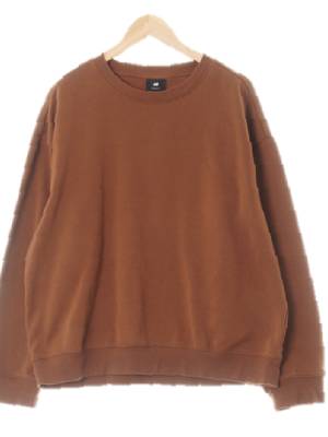 h&m 포터클레이브라운 면혼방 라운드넥웜맨투맨