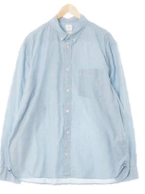 h&m 블루그레나이트 면 솔리드셔츠