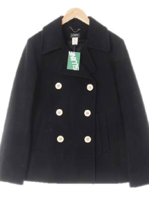 jcrew 블랙 울혼방 더블숏코트