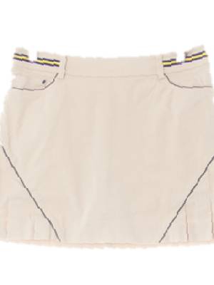 루이까스텔 라이트베이지 면혼방 옐로우포인트플리츠미니골프스커트