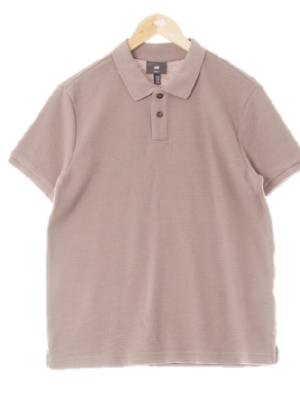 h&m 모카브라운 면혼방 스몰와플반팔카라니트