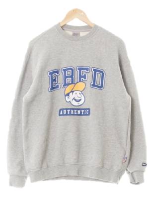 ebbetsfield 그레이 프린팅 면 텍스트소년로고루즈맨투맨