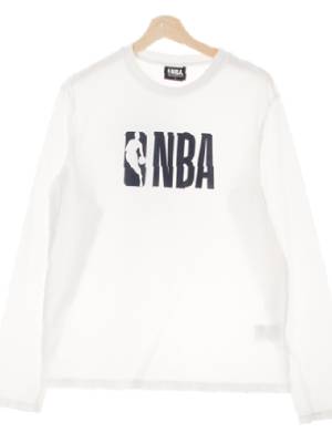 NBA 화이트 프린팅 면 중앙빅로고긴팔티