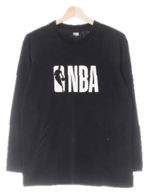 NBA 블랙 면 화이트빅로고긴팔티