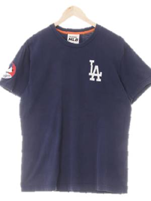 MLBXBEYONDCLOSET 빈티지네이비 면혼방 LA다저스라운드반팔티