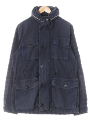 jcrew 빈티지더스티네이비 면 하이넥더블하프집업자켓