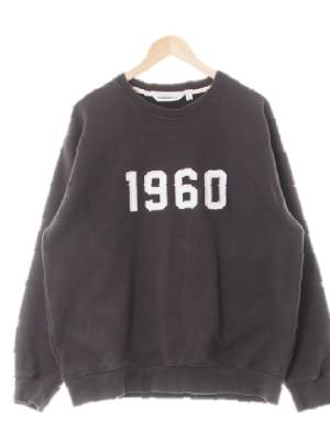 유니폼브릿지 차콜 면 1960워싱루즈맨투맨