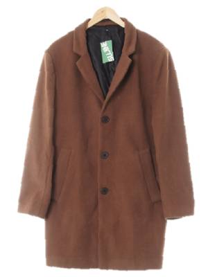 h&m 다크초콜릿브라운 울혼방 쓰리버튼루즈핏롱코트