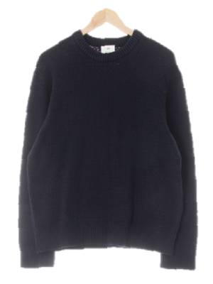 h&m 네이비 면 라운드와플긴팔니트스웨터 