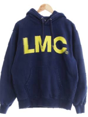 lmc 트루네이비라임 면 번짐빅로고후드티