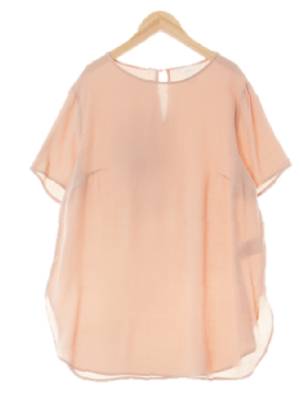 h&m 라이트로즈핑크 라운드넥루즈핏라운딩블라우스